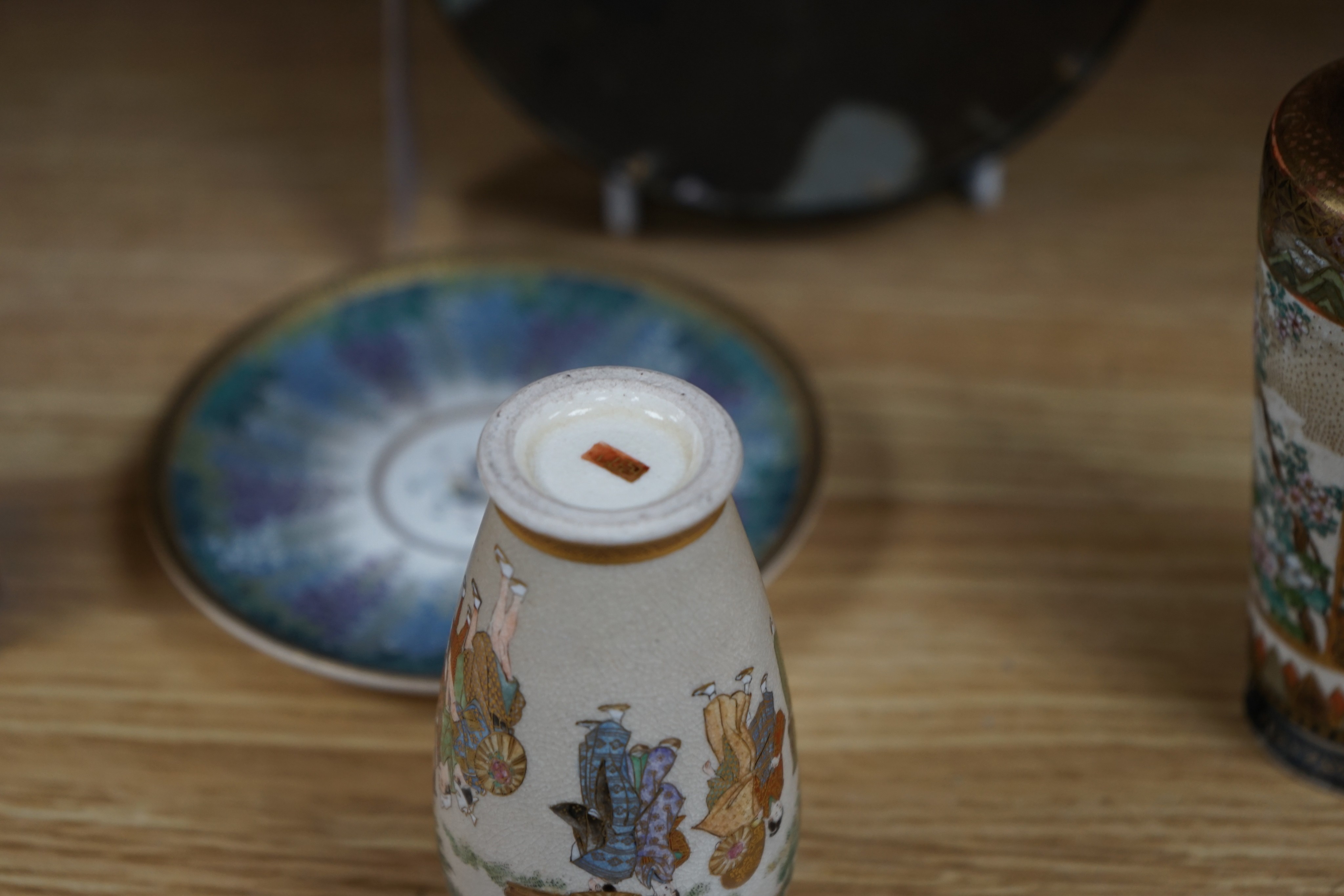 Japanese satsuma wares, Meiji, signed.